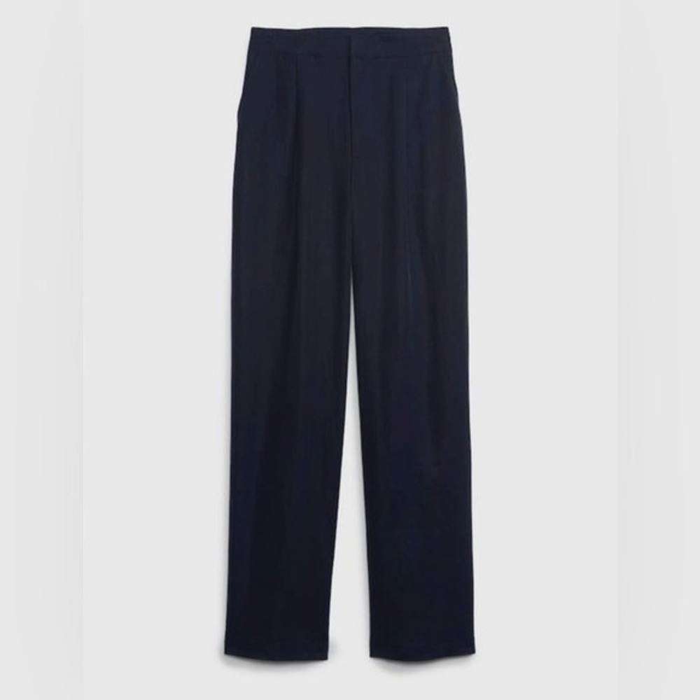 Gap Pleated Navy Blue Softsuit Trouser Size 4 - Picture 1 of 7